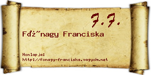 Fónagy Franciska névjegykártya