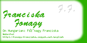 franciska fonagy business card